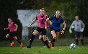 21 October 2020; Ruesha Littlejohn and Megan Connolly, left, during a Republic of Ireland Women training session at Sportschule Wedau in Duisburg, Germany. Photo by Stephen McCarthy/Sportsfile