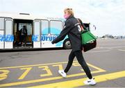 22 October 2020; Republic of Ireland's head coach Vera Pauw on the team's arrival in Kiev ahead of their UEFA Women's 2022 European Championships Qualifier against Ukraine on Friday. Photo by Stephen McCarthy/Sportsfile