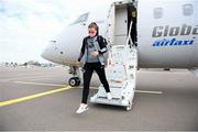22 October 2020; Republic of Ireland's Katie McCabe on the team's arrival in Kiev ahead of their UEFA Women's 2022 European Championships Qualifier against Ukraine on Friday. Photo by Stephen McCarthy/Sportsfile