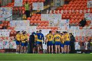 17 October 2020; Roscommon players at half-time during the Allianz Football League Division 2 Round 6 match between Armagh and Roscommon at the Athletic Grounds in Armagh. Photo by Piaras Ó Mídheach/Sportsfile