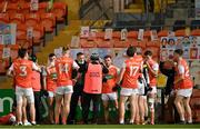 17 October 2020; Armagh players at half-time during the Allianz Football League Division 2 Round 6 match between Armagh and Roscommon at the Athletic Grounds in Armagh. Photo by Piaras Ó Mídheach/Sportsfile