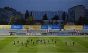 22 October 2020; Players warm up during a Republic of Ireland Women training session at Obolon Arena in Kiev, Ukraine. Photo by Stephen McCarthy/Sportsfile