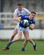 18 October 2020; Ciarán Brady of Cavan in action against Aaron Masterson of Kildare during the Allianz Football League Division 2 Round 6 match between Kildare and Cavan at St Conleth's Park in Newbridge, Kildare. Photo by Piaras Ó Mídheach/Sportsfile