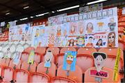 17 October 2020; Self portraits from over 3,000 primary school children across Armagh in the stands before the Allianz Football League Division 2 Round 6 match between Armagh and Roscommon at the Athletic Grounds in Armagh. Photo by Piaras Ó Mídheach/Sportsfile