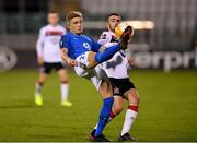 22 October 2020; Marcus Holmgren Pedersen of Molde FK in action against Michael Duffy of Dundalk during the UEFA Europa League Group B match between Dundalk and Molde FK at Tallaght Stadium in Dublin. Photo by Seb Daly/Sportsfile
