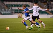 22 October 2020; Erling Knudtzon of Molde FK is fouled by Sean Gannon of Dundalk resulting in a penalty during the UEFA Europa League Group B match between Dundalk and Molde FK at Tallaght Stadium in Dublin. Photo by Seb Daly/Sportsfile