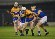 19 October 2020; Cian Galvin of Clare in action against Conor Bowe of Tipperary during the Bord Gáis Energy Munster Hurling Under 20 Championship Quarter-Final match between Tipperary and Clare at Semple Stadium in Thurles, Tipperary. Photo by Piaras Ó Mídheach/Sportsfile