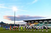 22 October 2020; Players and officials line-up ahead of the UEFA Europa League Group B match between Dundalk and Molde FK at Tallaght Stadium in Dublin. Photo by Ben McShane/Sportsfile