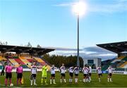 22 October 2020; Dundalk players line-up ahead of the UEFA Europa League Group B match between Dundalk and Molde FK at Tallaght Stadium in Dublin. Photo by Ben McShane/Sportsfile