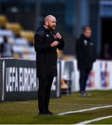 22 October 2020; Dundalk opposition analyst Shane Keegan during the UEFA Europa League Group B match between Dundalk and Molde FK at Tallaght Stadium in Dublin. Photo by Ben McShane/Sportsfile