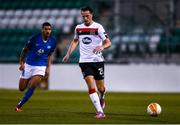 22 October 2020; Daniel Cleary of Dundalk and Ohi Kwoeme Omoijuanfo of Molde FK during the UEFA Europa League Group B match between Dundalk and Molde FK at Tallaght Stadium in Dublin. Photo by Ben McShane/Sportsfile