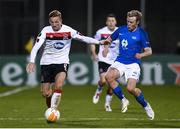22 October 2020; John Mountney of Dundalk and Erling Knudtzon of Molde FK during the UEFA Europa League Group B match between Dundalk and Molde FK at Tallaght Stadium in Dublin. Photo by Ben McShane/Sportsfile