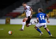 22 October 2020; Patrick McEleney of Dundalk skips past Erling Knudtzon of Molde FK during the UEFA Europa League Group B match between Dundalk and Molde FK at Tallaght Stadium in Dublin. Photo by Ben McShane/Sportsfile