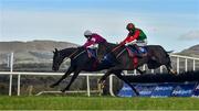 23 October 2020; Call Me Lyreen, with Keith Donoghue up, right, jump the last ahead of eventual second One Down, with Mark Walsh up, on their way to winning the Cleveragh Hurdle at Sligo Racecourse in Sligo. Photo by David Fitzgerald/Sportsfile