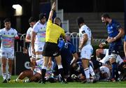 23 October 2020; Michael Bent of Leinster scores his side's first try during the Guinness PRO14 match between Leinster and Zebre at the RDS Arena in Dublin. Photo by Brendan Moran/Sportsfile