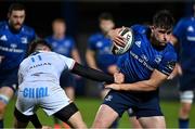 23 October 2020; Dan Sheehan of Leinster is tackled by Jamie Elliot of Zebre during the Guinness PRO14 match between Leinster and Zebre at the RDS Arena in Dublin. Photo by Brendan Moran/Sportsfile