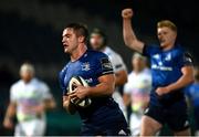 23 October 2020; Scott Penny of Leinster on his way to scoring his side's ninth try during the Guinness PRO14 match between Leinster and Zebre at the RDS Arena in Dublin. Photo by Ramsey Cardy/Sportsfile