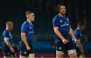 23 October 2020; Michael Silvester, left, and Jack Dunne of Leinster following the Guinness PRO14 match between Leinster and Zebre at the RDS Arena in Dublin. Photo by Ramsey Cardy/Sportsfile