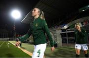 23 October 2020; Louise Quinn of Republic of Ireland walks out prior to the UEFA Women's EURO 2022 Qualifier match between Ukraine and Republic of Ireland at the Obolon Arena in Kyiv, Ukraine. Photo by Stephen McCarthy/Sportsfile