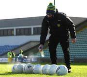 24 October 2020; Donegal kitman Barry McBride sanitises the balls before the Allianz Football League Division 1 Round 7 match between Kerry and Donegal at Austin Stack Park in Tralee, Kerry. Photo by Matt Browne/Sportsfile