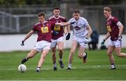 24 October 2020; John Heslin of Westmeath kicks the ball off the ground during play in the Allianz Football League Division 2 Round 7 match between Kildare and Westmeath at St Conleth's Park in Newbridge, Kildare. Photo by Piaras Ó Mídheach/Sportsfile