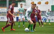 24 October 2020; Gary Shaw of Bray Wanderers is tackled by Shane Duggan of Galway United during the SSE Airtricity League First Division match between Bray Wanderers and Galway United at Carlisle Grounds in Bray, Wicklow. Photo by Eóin Noonan/Sportsfile