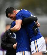 24 October 2020; Padraig O'Toole, right, and Sean Furlong of Wicklow celebrate following the Allianz Football League Division 4 Round 7 match between Wexford and Wicklow at Chadwicks Wexford Park in Wexford. Photo by Sam Barnes/Sportsfile