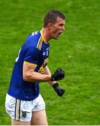 24 October 2020; Rory Finn of Wicklow celebrates after scoring a point during the Allianz Football League Division 4 Round 7 match between Wexford and Wicklow at Chadwicks Wexford Park in Wexford. Photo by Sam Barnes/Sportsfile