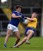 24 October 2020; Cian McKeon of Roscommon in action against Luke Fortune of Cavan during the Allianz Football League Division 2 Round 7 match between Cavan and Roscommon at Kingspan Breffni Park in Cavan. Photo by Daire Brennan/Sportsfile