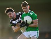 24 October 2020; Tony McCarthy of Limerick in action against Mikey Gordon of Sligo during the Allianz Football League Division 4 Round 7 match between Sligo and Limerick at Markievicz Park in Sligo. Photo by Harry Murphy/Sportsfile