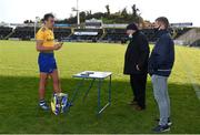 24 October 2020; Enda Smith of Roscommon speaks to the media in the designated media area after the Allianz Football League Division 2 Round 7 match between Cavan and Roscommon at Kingspan Breffni Park in Cavan. Photo by Daire Brennan/Sportsfile