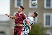 24 October 2020; Maurice Nugent of Galway United in action against Ryan Graydon of Bray Wanderers during the SSE Airtricity League First Division match between Bray Wanderers and Galway United at Carlisle Grounds in Bray, Wicklow. Photo by Eóin Noonan/Sportsfile
