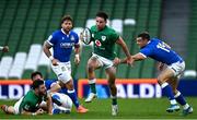 24 October 2020; Hugo Keenan of Ireland is tackled by Edoardo Padovani of Italy during the Guinness Six Nations Rugby Championship match between Ireland and Italy at the Aviva Stadium in Dublin. Photo by Ramsey Cardy/Sportsfile