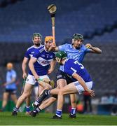 24 October 2020; Ronan Hayes of Dublin in action against Podge Delaney, left, and Sean Downey of Laois during the Leinster GAA Hurling Senior Championship Quarter-Final match between Laois and Dublin at Croke Park in Dublin. Photo by Ray McManus/Sportsfile