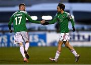 24 October 2020; Dylan McGlade of Cork City celebrates with Kevin O'Connor of Cork City after scoring his side's first goal during the SSE Airtricity League Premier Division match between Sligo Rovers and Cork City at The Showgrounds in Sligo. Photo by Harry Murphy/Sportsfile