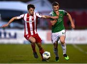 24 October 2020; Cian Bargary of Cork City in action against Niall Morahan of Sligo Rovers  during the SSE Airtricity League Premier Division match between Sligo Rovers and Cork City at The Showgrounds in Sligo. Photo by Harry Murphy/Sportsfile