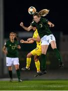 23 October 2020; Megan Connolly of Republic of Ireland in action against Nadiya Kunina of Ukraine during the UEFA Women's EURO 2022 Qualifier match between Ukraine and Republic of Ireland at the Obolon Arena in Kyiv, Ukraine. Photo by Stephen McCarthy/Sportsfile
