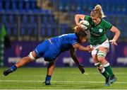 24 October 2020; Claire Molloy of Ireland steps inside Sara Tounesi of Italy during the Women's Six Nations Rugby Championship match between Ireland and Italy at Energia Park in Dublin. Due to current restrictions laid down by the Irish government to prevent the spread of coronavirus and to adhere to social distancing regulations, all sports events in Ireland are currently held behind closed doors. Photo by Brendan Moran/Sportsfile