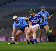 24 October 2020; Jake Malone of Dublin in action against Willie Dunphy of Laois during the Leinster GAA Hurling Senior Championship Quarter-Final match between Laois and Dublin at Croke Park in Dublin. Photo by Ray McManus/Sportsfile