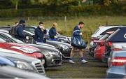 25 October 2020; Monaghan players, including Drew Wylie, right, arrive in the car park prior to the Allianz Football League Division 1 Round 7 match between Monaghan and Meath at St Tiernach's Park in Clones, Monaghan. Photo by Harry Murphy/Sportsfile