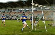 25 October 2020; Kevin O'Halloran of Tipperary shoots to score his side's first goal during the Allianz Football League Division 3 Round 7 match between Leitrim and Tipperary at Avantcard Páirc Sean Mac Diarmada in Carrick-on-Shannon, Leitrim. Photo by Seb Daly/Sportsfile