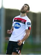 25 October 2020; Jordan Flores of Dundalk reacts to a missed chance during the SSE Airtricity League Premier Division match between Waterford and Dundalk at RSC in Waterford. Photo by Sam Barnes/Sportsfile