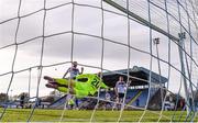 25 October 2020; Aaron McCarey of Dundalk fails to save the header of John Martin of Waterford during the SSE Airtricity League Premier Division match between Waterford and Dundalk at RSC in Waterford. Photo by Sam Barnes/Sportsfile