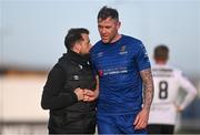 25 October 2020; Waterford manager Fran Rockett, left, congratulated Daryl Murphy of Waterford after he is substituted during the SSE Airtricity League Premier Division match between Waterford and Dundalk at RSC in Waterford. Photo by Sam Barnes/Sportsfile