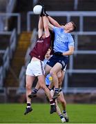 25 October 2020; Con O'Callaghan of Dublin in action against Johnny Heaney, left, and Matthias Barrett of Galway during the Allianz Football League Division 1 Round 7 match between Galway and Dublin at Pearse Stadium in Galway. Photo by Ramsey Cardy/Sportsfile