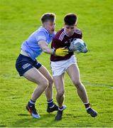 25 October 2020; Sean Kelly of Galway in action against Seán Bugler of Dublin during the Allianz Football League Division 1 Round 7 match between Galway and Dublin at Pearse Stadium in Galway. Photo by Ramsey Cardy/Sportsfile