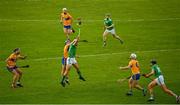 25 October 2020; Kyle Hayes of Limerick in action against Seadna Morey of Clare during the Munster GAA Hurling Senior Championship Quarter-Final match between Limerick and Clare at Semple Stadium in Thurles, Tipperary. This game also doubles up as the Allianz Hurling League Division 1 Final as the GAA season was shortened due to the coronavirus pandemic and both teams had qualified for the final. Photo by Eóin Noonan/Sportsfile