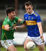 25 October 2020; Alan Campbell of Tipperary in action against Domhnaill Flynn of Leitrim during the Allianz Football League Division 3 Round 7 match between Leitrim and Tipperary at Avantcard Páirc Sean Mac Diarmada in Carrick-on-Shannon, Leitrim. Photo by Seb Daly/Sportsfile