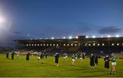 25 October 2020; A socially distant Limerick squad watches on as captain Declan Hannon lifts the cup after the Munster GAA Hurling Senior Championship Quarter-Final match between Limerick and Clare at Semple Stadium in Thurles, Tipperary. This game also doubles up as the Allianz Hurling League Division 1 Final as the GAA season was shortened due to the coronavirus pandemic and both teams had qualified for the final. Photo by Daire Brennan/Sportsfile