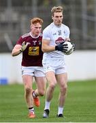 24 October 2020; Luke Flynn of Kildare in action against Ronan Wallace of Westmeath during the Allianz Football League Division 2 Round 7 match between Kildare and Westmeath at St Conleth's Park in Newbridge, Kildare. Photo by Piaras Ó Mídheach/Sportsfile